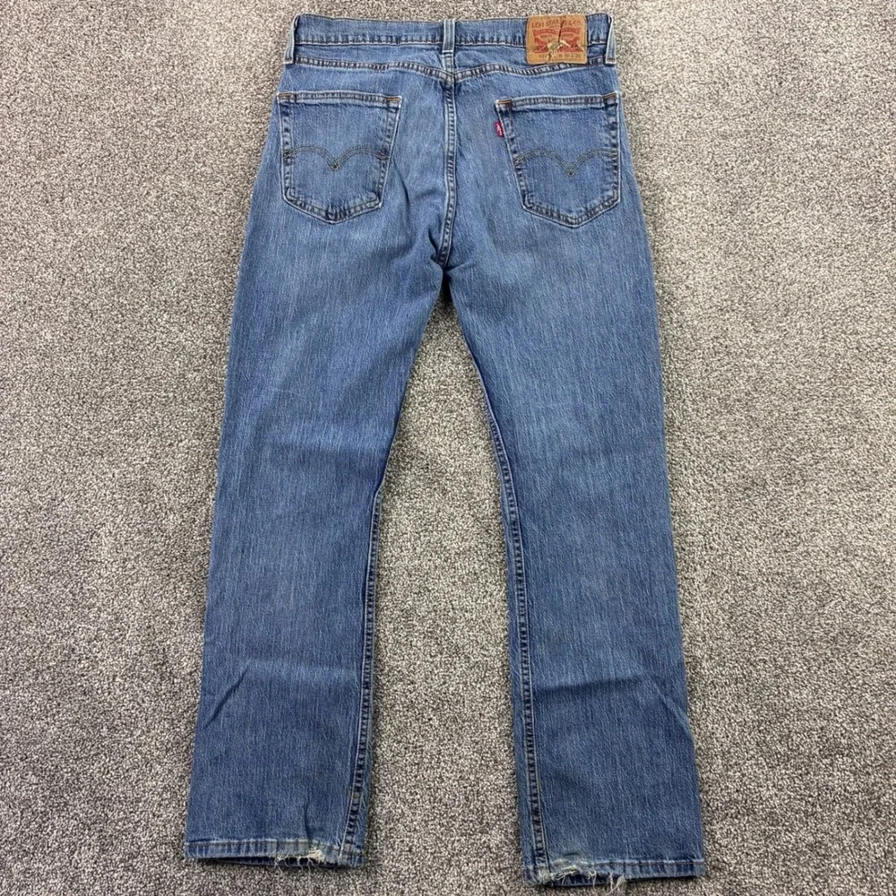 Levi's 527 Jeans Mens 32x30 Blue Slim Bootcut Denim‎ Distressed Faded Light Wash